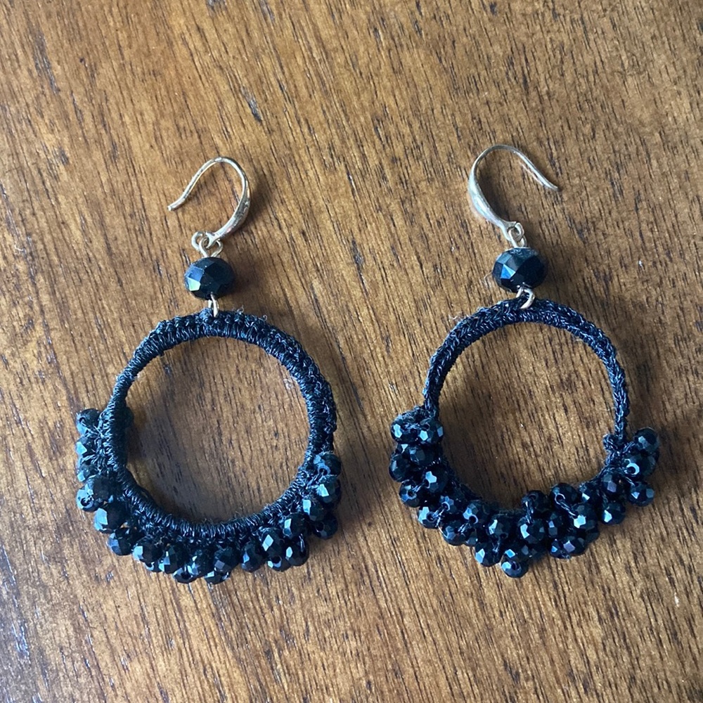 Beaded and Threaded Dangly Hoopa